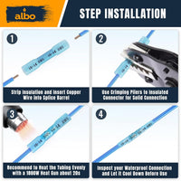 ALBO Heat Shrink Butt Connectors 16-14 AWG Blue 1000pcs