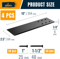 ALBO 1/4" Heavy Duty Flat Countertop Support Brackets 4 PCS