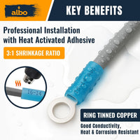 ALBO Blue Heat Shrink Ring Terminal Kit 16-14 AWG 250pcs