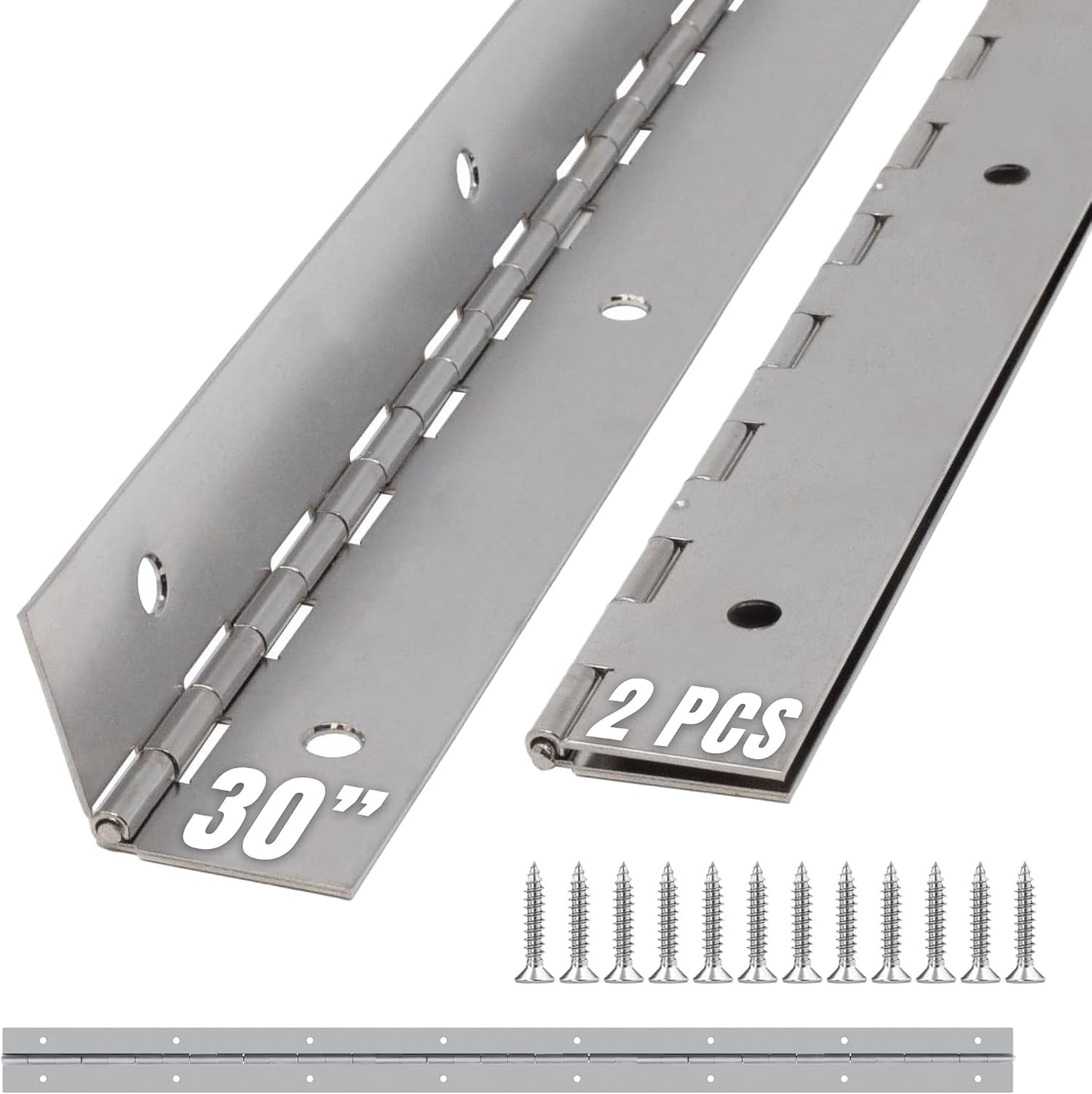 ALBO Piano Hinge Continuous Stainless Steel 30" Heavy Duty (2-Pack)