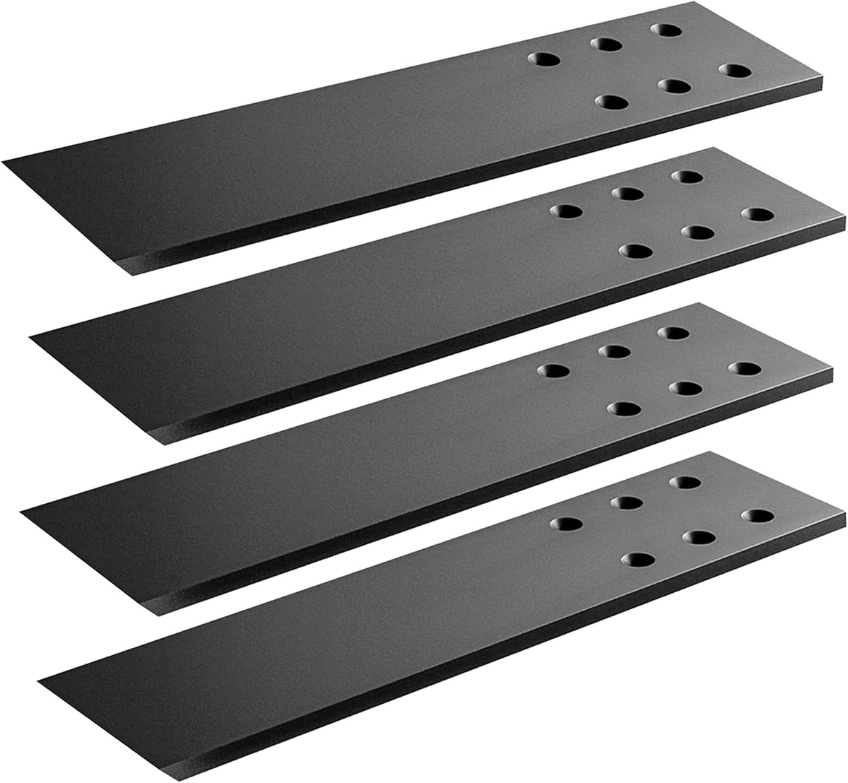 ALBO 12" Heavy Duty Flat Countertop Support Brackets, 4-Pack - 1/4" Steel Hidden Flush-Mount Corbel, Matte Black