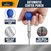 ALBO Automatic Spring Loaded Center Punch Tool for Metal & Wood (2pcs)
