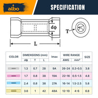 ALBO Heat Shrink Butt Connectors 16-14 AWG Blue 1000pcs