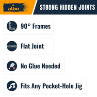 ALBO Pocket Hole Screws #8 x 2-1/2 inch Blue Zinc Carbon Steel 300pcs