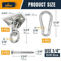 Albo Heavy Duty Swing Hangers 4 Pack