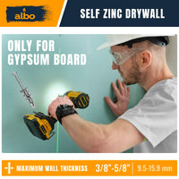 ALBO #6 Zinc Self-Drilling Drywall Anchors, 200PC Set – Includes 100 Heavy Duty Sheetrock Anchors & 100#6 x 1-1/4'' Screws – 75LB Capacity for Hanging and Mounting