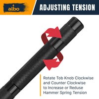 ALBO Automatic Center Punch Tool – 5 Inch Spring Loaded Punch for Metal, Wood & Steel – Heavy Duty Drill Punch – Blackened Finish, Precision Tip for Accurate Marking in Workshop (1pc)
