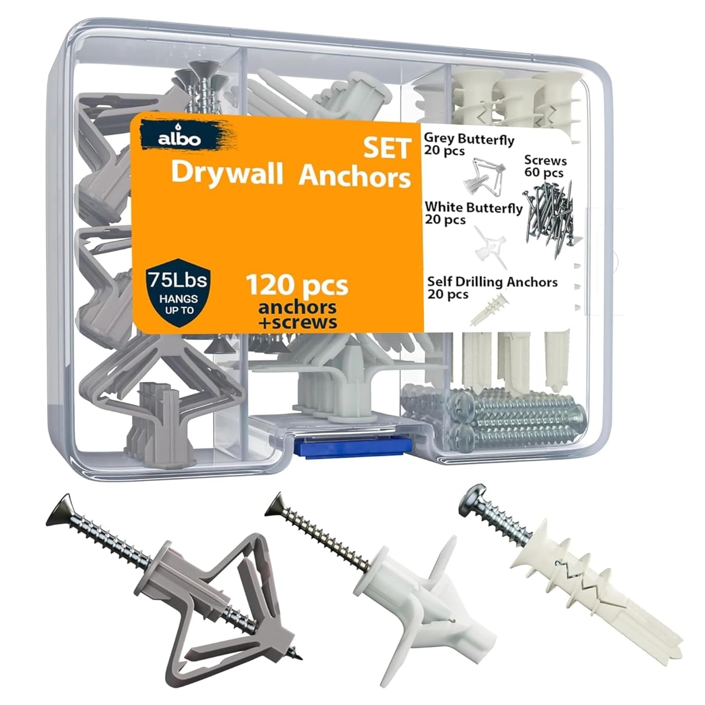 ALBO Drywall Anchor Kit with Screws