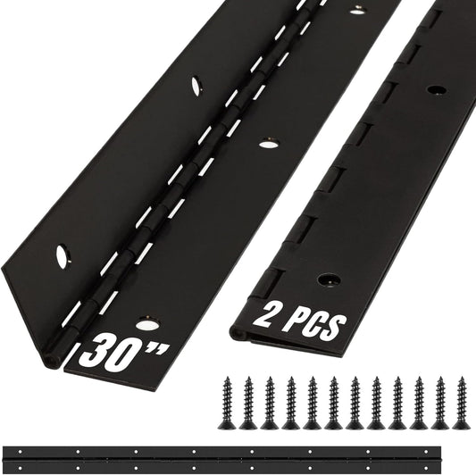 ALBO 30 Inch Black Heavy Duty Stainless Steel Piano Hinge 2-Pack