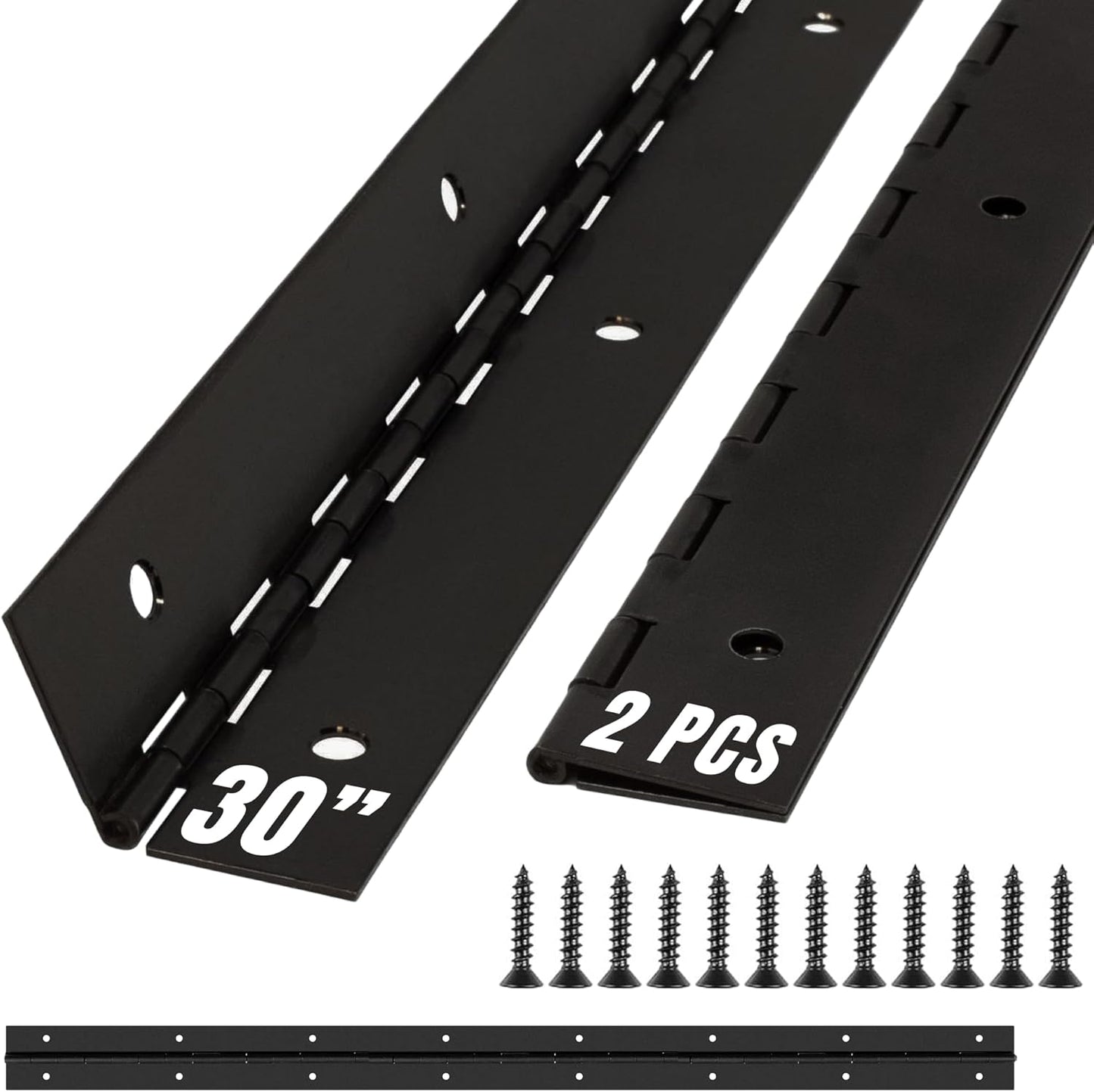 ALBO 24 Inch Black Heavy Duty Piano Hinge Stainless Steel (2-Pack)