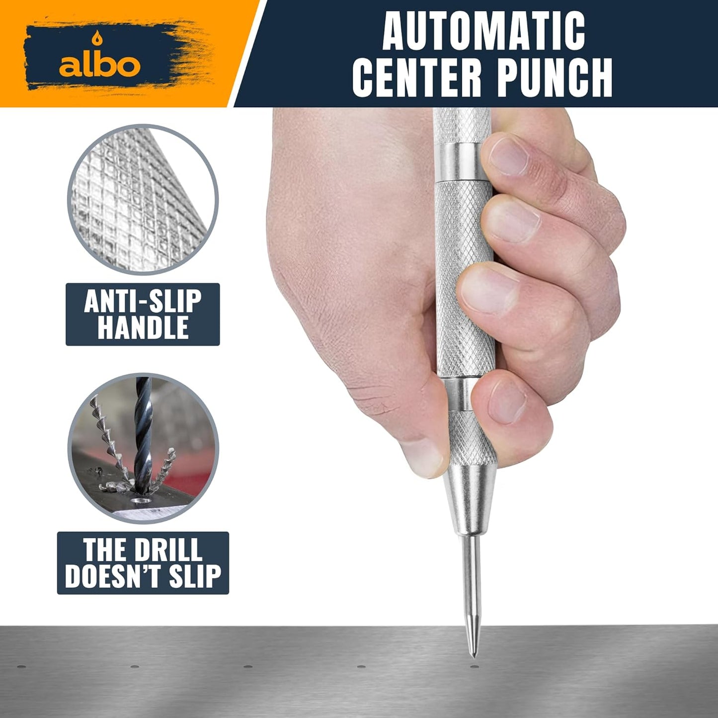 ALBO Spring Loaded Center Punch Tool 6 Inch (1pc)