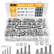 ALBO Hex Head Bolts and Nuts Grade 5 Zinc Plated 1/4"-3/8", 1/2"-1-1/2" Lengths, 300pcs