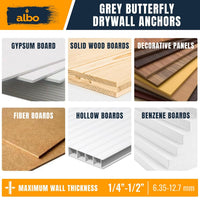 ALBO Drywall Hollow Wall Anchor Kit with Screws, 25 pieces