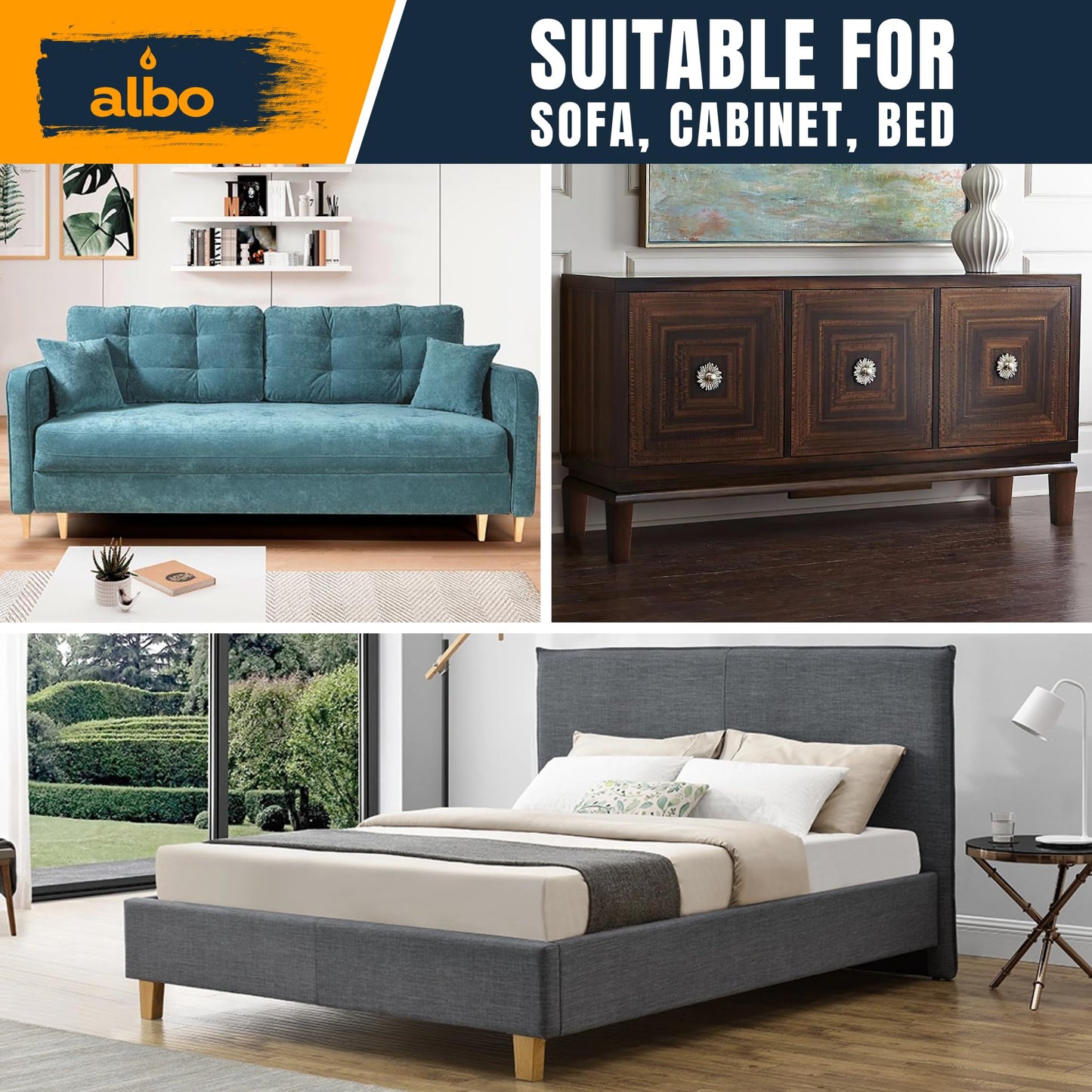 Albo Wood Furniture Legs 8 inch, Heavy Duty Sofa Legs, Pack of 4 Square Brown Couch Legs, Sofa Replacement Parts, for Dresser Legs, Sideboard, Recliner Couch, Circle Chair Couch Riser Coffee Table