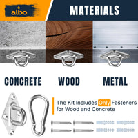 Albo Heavy Duty 304 Stainless Steel Diamond Plate Swing Hangers 2 PCS