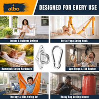 Albo Diamond Plate 2650lbs Heavy Duty Stainless Steel Swing Hangers 2 PCS