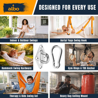 Albo Heavy Duty 304 Stainless Steel Diamond Plate Swing Hangers 2 PCS