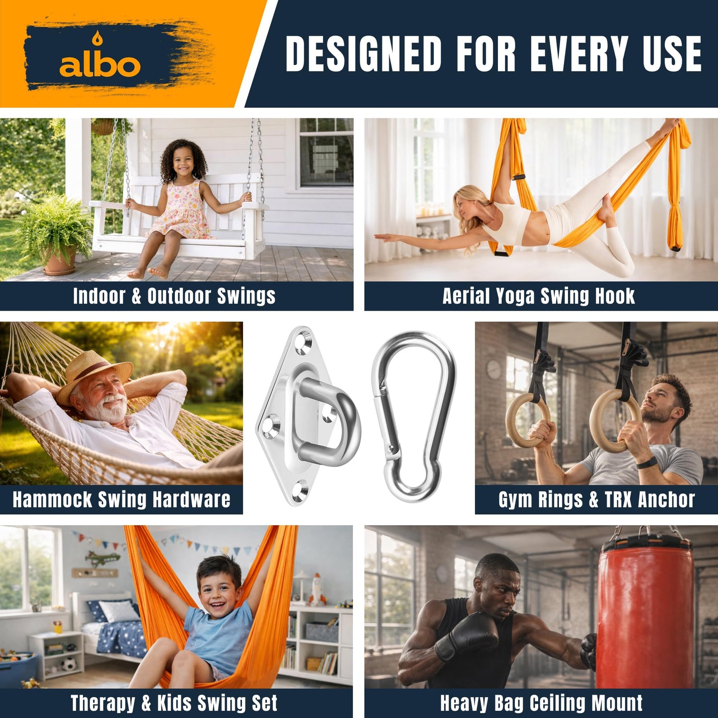 Albo Diamond Plate Swing Hangers 4 PCS