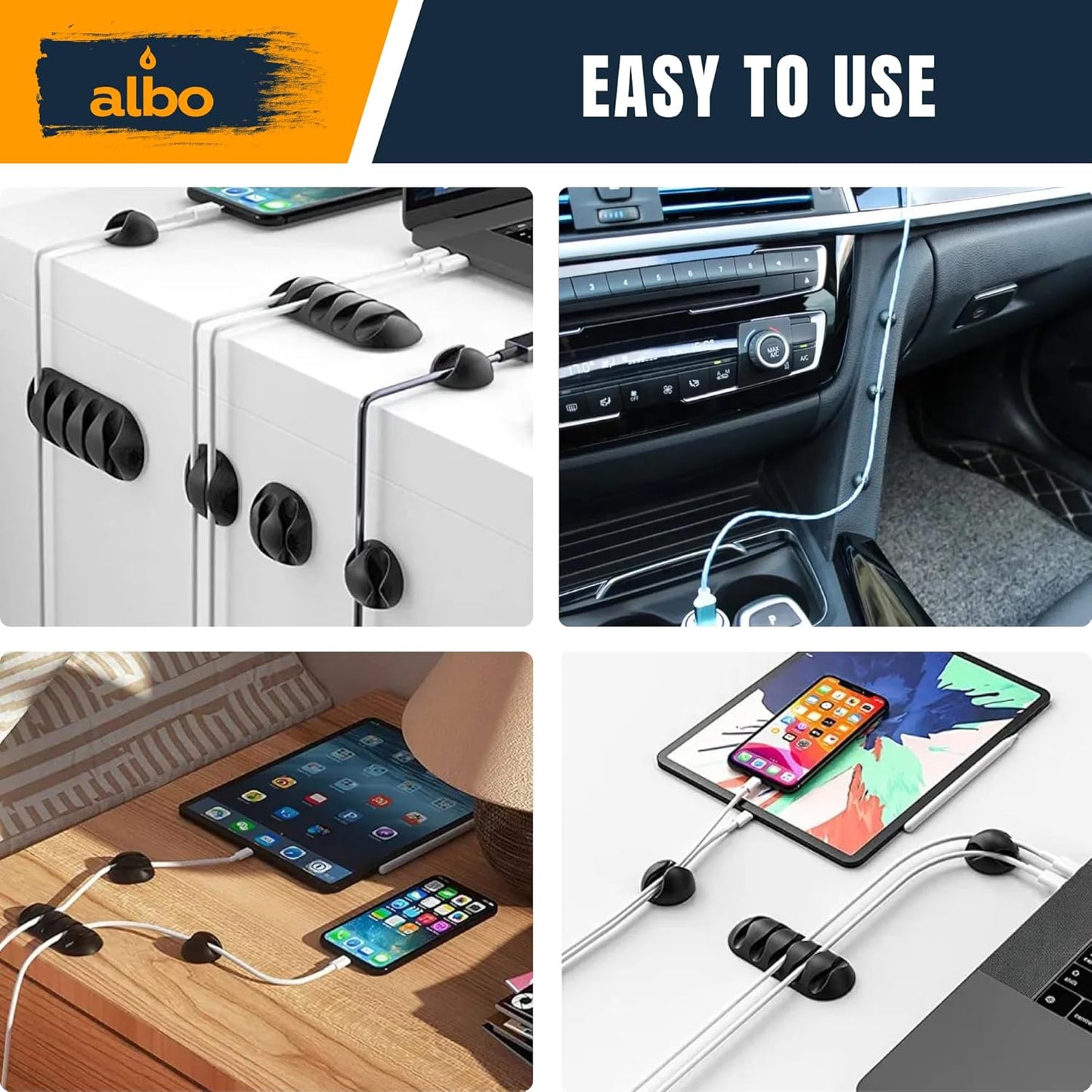 Albo Zip Cable Clips 10 Pcs
