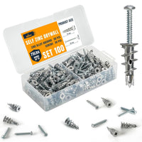 ALBO Heavy Duty Metal Drywall Anchors Toggle Bolts Kit (1/8in, 3/16in, 1/4in) 45pcs