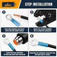ALBO Blue Heat Shrink Ring Terminal Kit 16-14 AWG 250pcs
