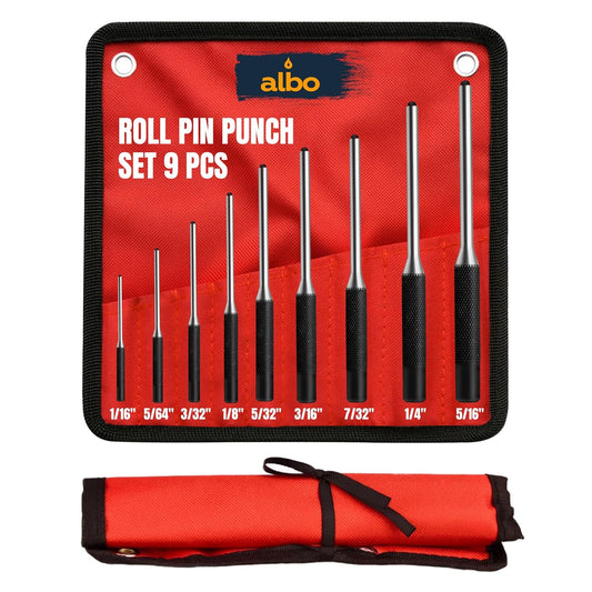 ALBO Pin Punch Set SAE 1/16–5/16 in Chrome Vanadium Steel 9pcs