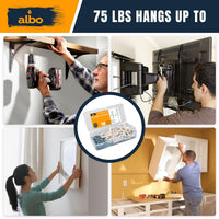 ALBO Self Drilling Plastic Drywall Anchor Set with Screws 50pcs