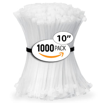 compare product ALBO White Zip Ties 10 Inch, Nylon Wire Ties for Indoor and Outdoor, Pack 1000 pcs