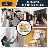 ALBO Drywall Anchor Kit with Screws - 120 Pcs Hollow Wall Set (Grey Butterfly, White Butterfly, Self Drilling, Screws) - Plastic Anchors for Drilling Hollow Walls