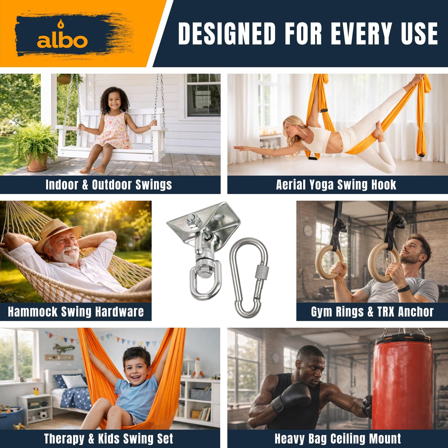 Albo Heavy Duty Swing Hangers 4 Pack