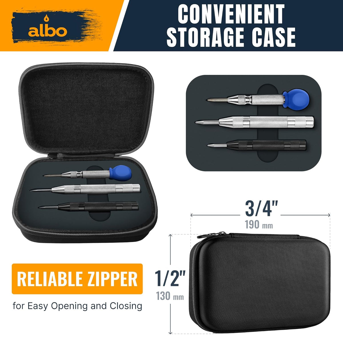 ALBO Automatic Center Punch Set 3 Pack