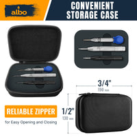 ALBO Automatic Center Punch Set – 3 Heavy Duty Spring Loaded Punch Tools for Metal, Wood, Steel – Precision Tips, Galvanized & Blackened Options, Storage Box – Ideal for DIY, Workshop & Professionals