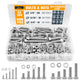 ALBO Hex Head Bolts and Nuts Stainless Steel Assortment Kit 1/4"-3/8", 1/2"-1-1/2" Lengths, 600pcs
