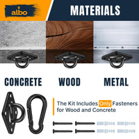 Albo Diamond Plate Heavy Duty Swing Hangers 2 Pcs Black Stainless Steel