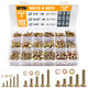 ALBO Grade 5 Yellow Zinc Hex Bolts and Nuts Assortment 1/4"-3/8", 1/2"-1-1/2" Lengths, 600pcs