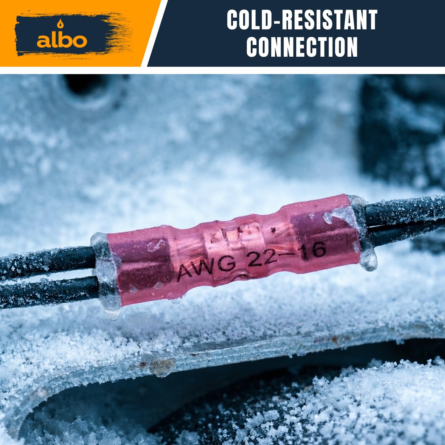 ALBO Heat Shrink Butt Connectors 22-16 AWG (500pcs) - Insulated Crimp Wire Splice Terminals Assortment Kit for Automotive, Marine Electrical Wiring Projects | Copper Connectors for 0.5-1.5mm²