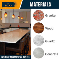 ALBO 12" Heavy Duty Flat Countertop Support Brackets, 4-Pack - 1/4" Steel Hidden Flush-Mount Corbel, Matte Black