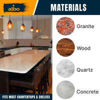 ALBO 14" Heavy Duty Flat Countertop Support Brackets 4 PCS, 300 lb 1/4" Steel - Hidden Flush-Mount Corbel | Matte Black Powder-Coated with Screws for Quartz Granite Wood Kitchen Island Bar Tops