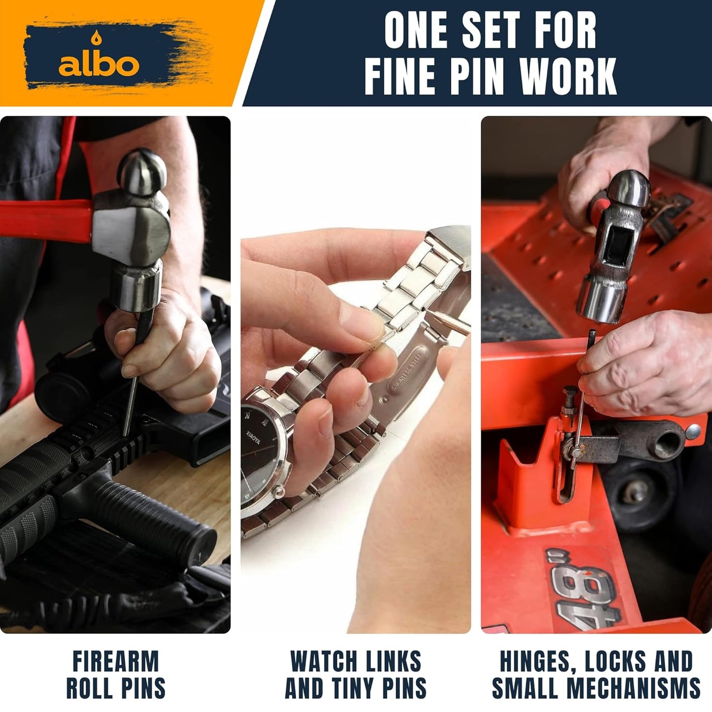 ALBO 15-Piece Pin Punch Set with Hammer and Drivers