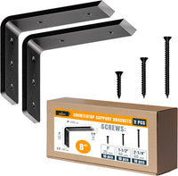 Albo Countertop Support Brackets 4Pcs 20 Inch Heavy Duty Reinforced Black Steel
