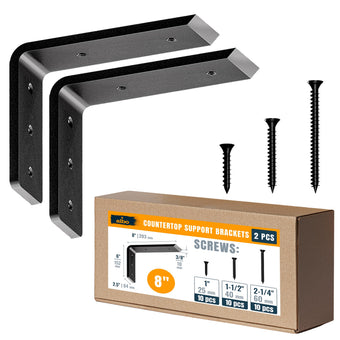 compare product ALBO Countertop Support Brackets 8 Inch Matte Black 2pcs