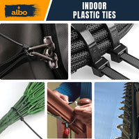 ALBO 100 Pcs. Green UV-Resistant Nylon Cable Ties, 10 Inch
