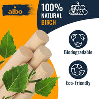 Albo 1" x 36" Birch Wooden Dowel Rods - 5 Pack Natural Craft Sticks for DIY & Woodworking
