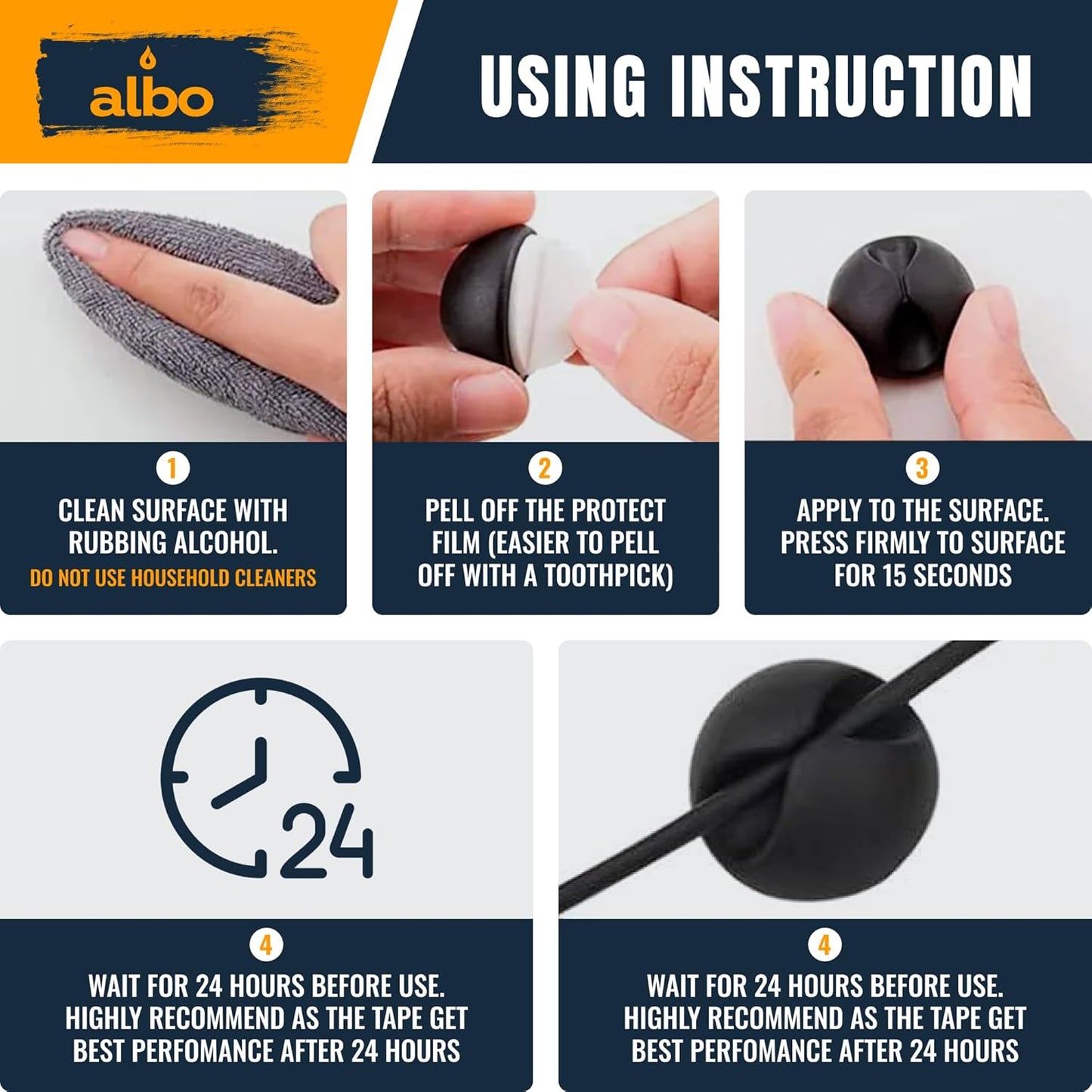 Albo Zip Cable Clips 10 Pcs