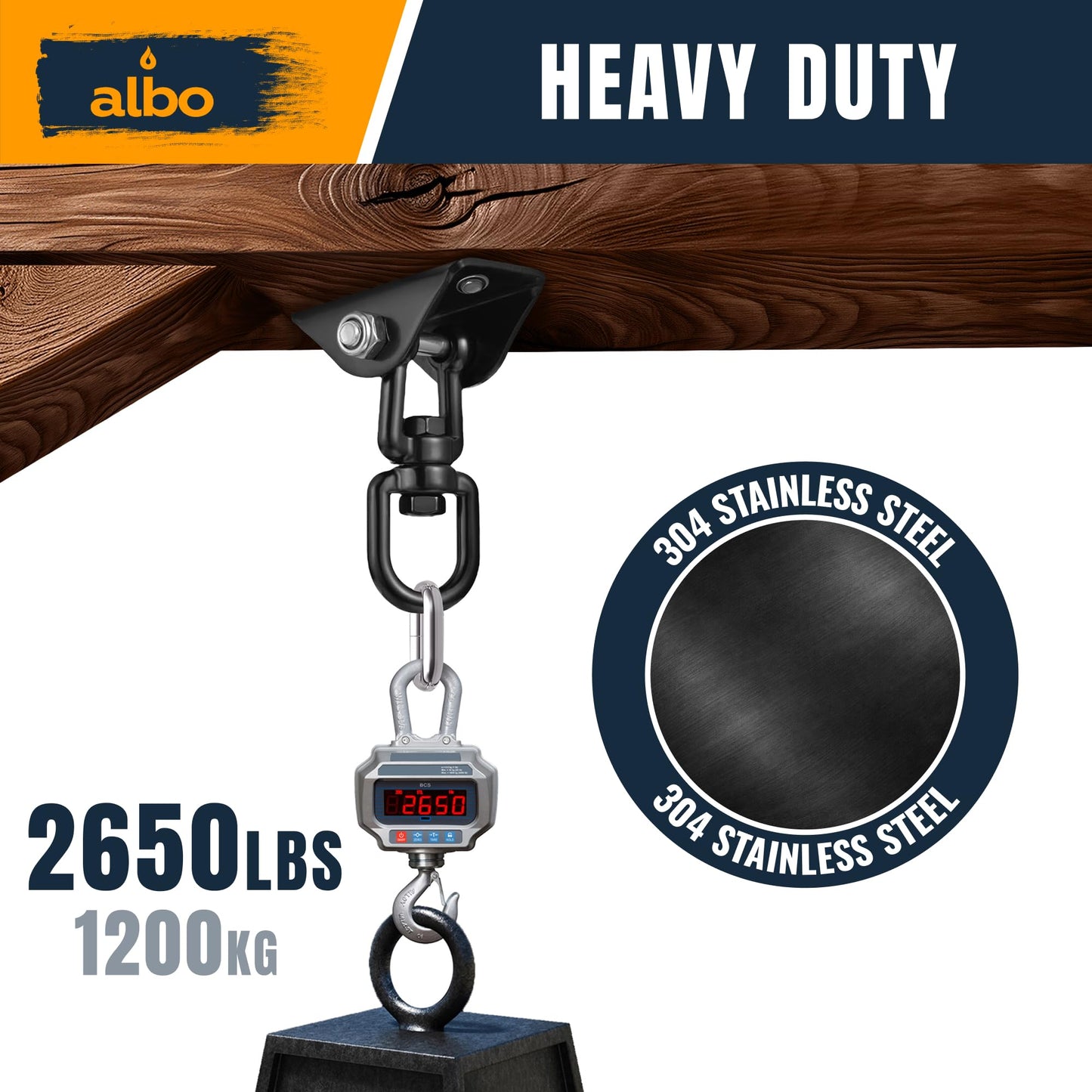 Albo Ceiling Mount Swing Hanger Hook for Hammock Chair & Porch Swing, 1 Piece