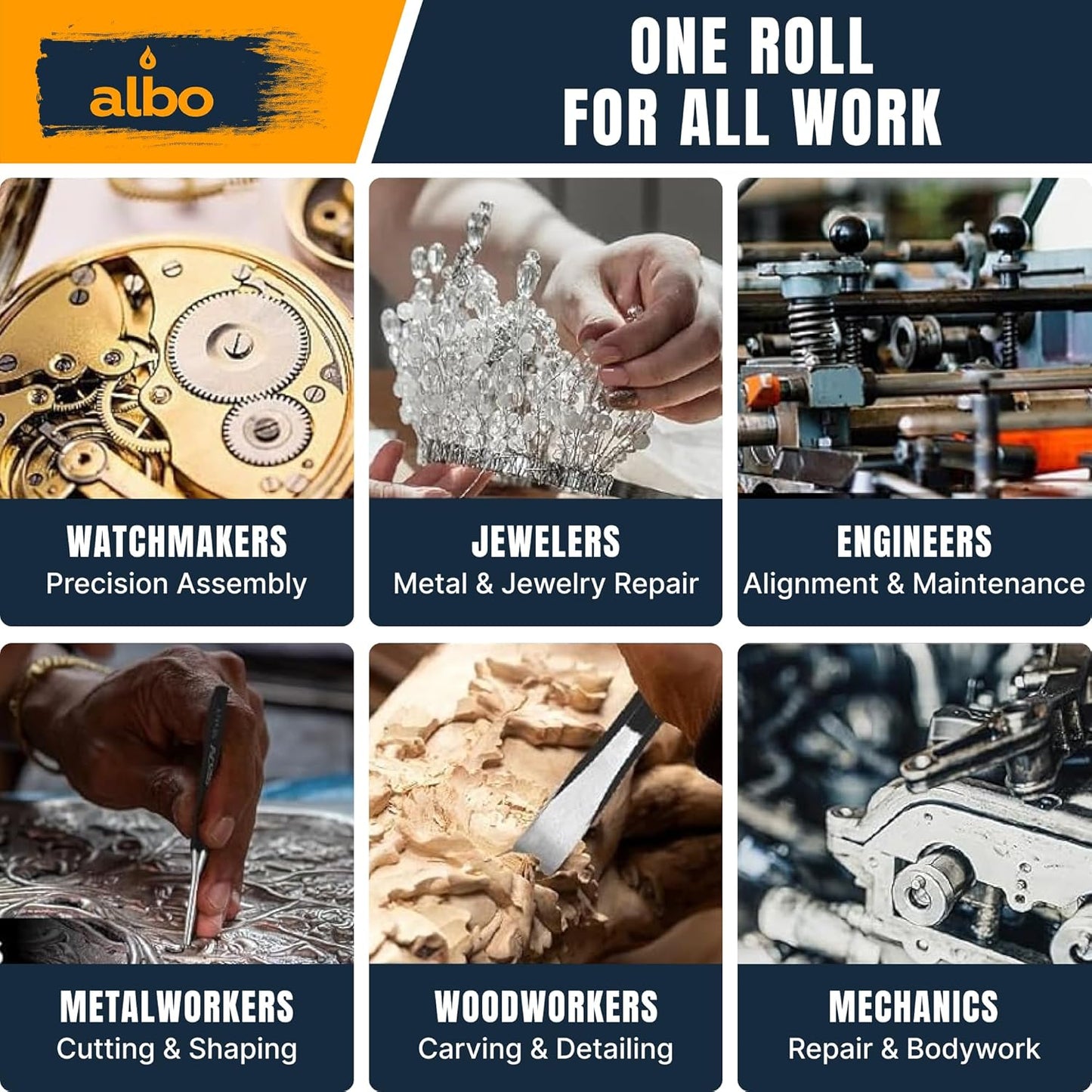 ALBO Punch and Chisel Set 16 PCS Chrome Vanadium Steel