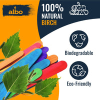 ALBO 1000 Pack 6" Colored Wood Popsicle Rainbow Craft Sticks – Lollipop Ice Cream Sticks, Bulk STEM Classroom Art Supplies, DIY Model Building, Wax Hair Removal Applicators, Epoxy Resin Mixing