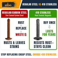 ALBO #10 x 1-1/4 inch Stainless Steel Self-Tapping Screws 200pcs