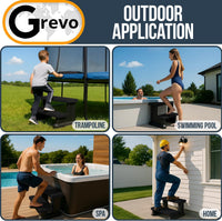 Grevo Hot Tub Steps Outdoor 31 inch Wide Black