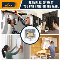 Albo Plastic Drywall Anchors with Screws, Grey 50pcs